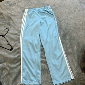 Adidas track pant. Carolina blue and white